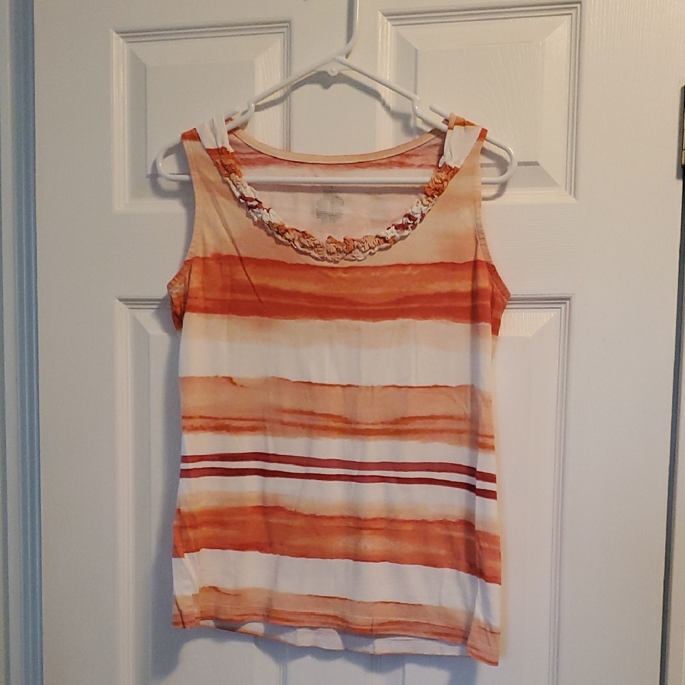 St. Johns Bay Ruffle Neck Tank Top